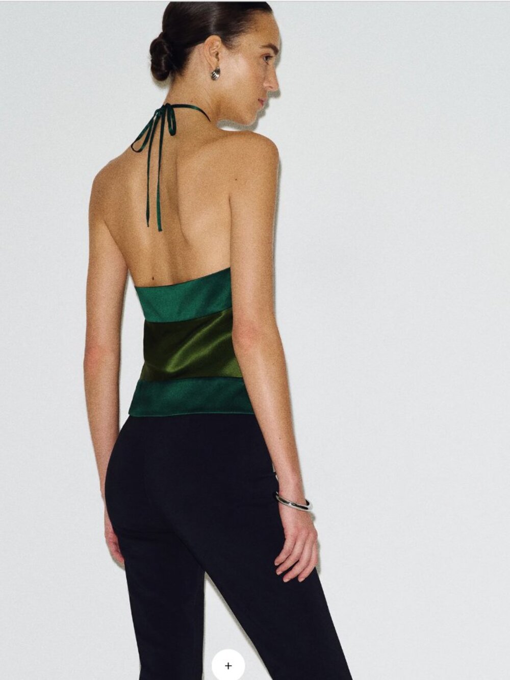 Reformation Jillian Silk Top Green - Size 8 - Picture 2 of 2